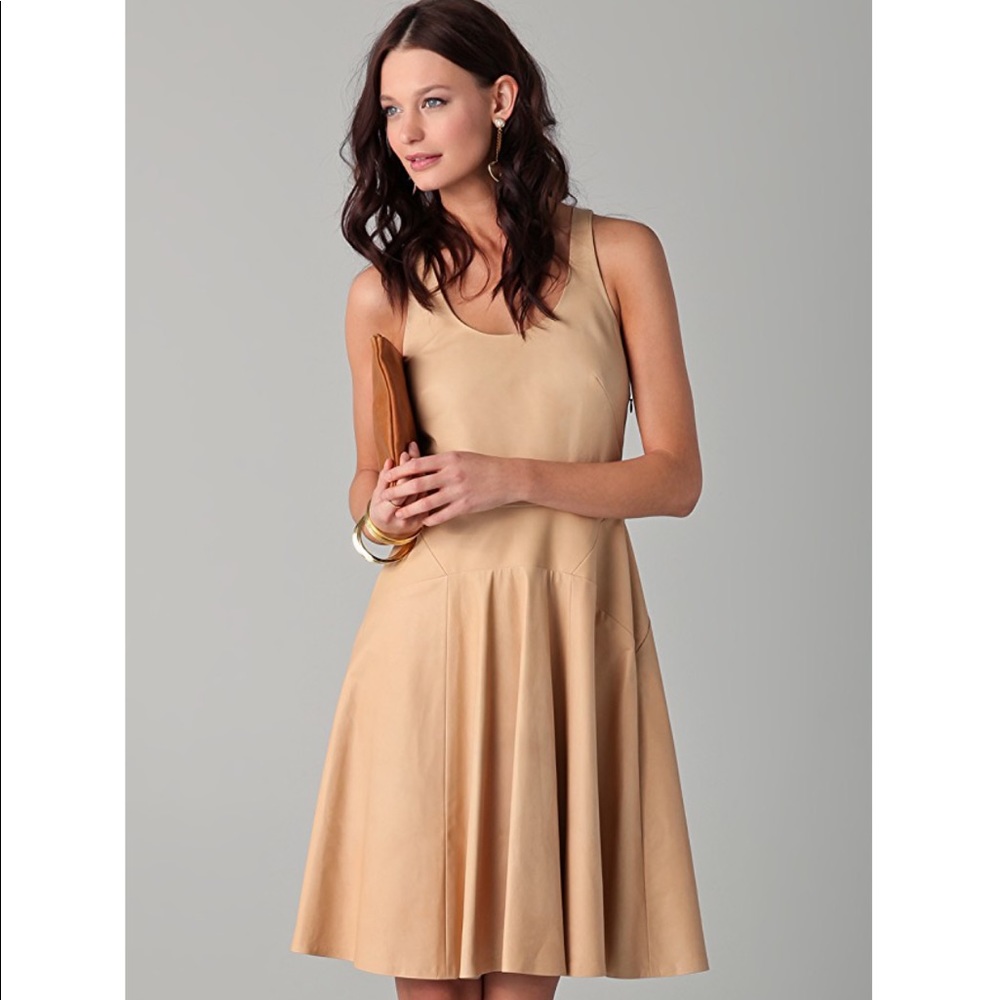 Lyn Devon leather beige dress size xs $2500